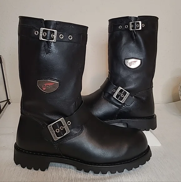 Red Wing Black Leathersteel toe Motorcycle Boots 988. Excellent condition